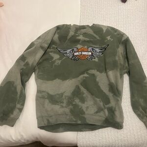 Green acid watch Harley Davidson crewneck